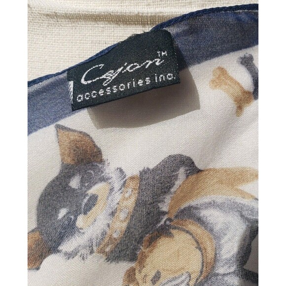 CEJON Scarf w/Dog Print Hound Poodle Bulldog Scotty Spaniel Setter Pointer 20x20 - Picture 4 of 7